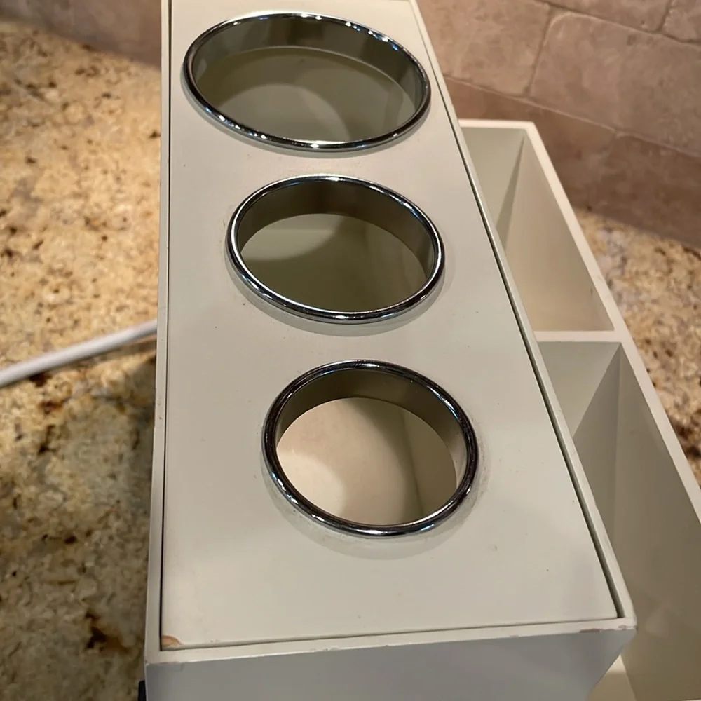 Pottery Barn Beauty Station Organizer with Build-in Electric Extension.